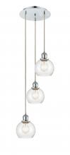  113B-3P-PC-G124-6 - Athens - 3 Light - 12 inch - Polished Chrome - Cord Hung - Multi Pendant