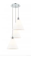  113B-3P-PC-GBC-121 - Berkshire - 3 Light - 19 inch - Polished Chrome - Cord Hung - Multi Pendant