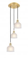  113B-3P-SG-G411 - Dayton - 3 Light - 12 inch - Satin Gold - Cord Hung - Multi Pendant