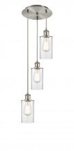  113B-3P-SN-G802 - Clymer - 3 Light - 10 inch - Brushed Satin Nickel - Cord Hung - Multi Pendant