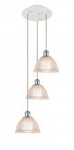  113B-3P-WPC-G422 - Arietta - 3 Light - 15 inch - White Polished Chrome - Cord Hung - Multi Pendant