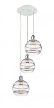  113B-3P-WPC-G556-8CL - Rochester - 3 Light - 15 inch - White Polished Chrome - Cord Hung - Multi Pendant