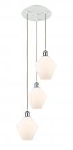  113B-3P-WPC-G651-8 - Cindyrella - 3 Light - 15 inch - White Polished Chrome - Cord Hung - Multi Pendant