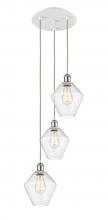  113B-3P-WPC-G654-8 - Cindyrella - 3 Light - 15 inch - White Polished Chrome - Cord Hung - Multi Pendant