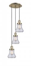  113F-3P-AB-G192 - Bellmont - 3 Light - 13 inch - Antique Brass - Cord hung - Multi Pendant