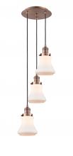  113F-3P-AC-G191 - Bellmont - 3 Light - 13 inch - Antique Copper - Cord hung - Multi Pendant