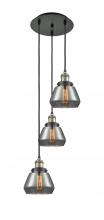  113F-3P-BAB-G173 - Fulton - 3 Light - 14 inch - Black Antique Brass - Cord hung - Multi Pendant