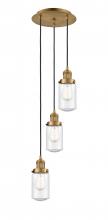  113F-3P-BB-G314 - Dover - 3 Light - 11 inch - Brushed Brass - Cord hung - Multi Pendant