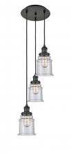  113F-3P-BK-G184 - Canton - 3 Light - 13 inch - Matte Black - Cord hung - Multi Pendant