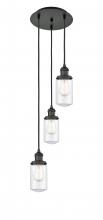  113F-3P-BK-G312 - Dover - 3 Light - 11 inch - Matte Black - Cord hung - Multi Pendant