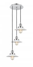  113F-3P-PC-G1 - Halophane - 3 Light - 16 inch - Polished Chrome - Cord hung - Multi Pendant