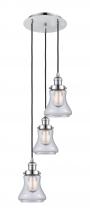  113F-3P-PC-G192 - Bellmont - 3 Light - 13 inch - Polished Chrome - Cord hung - Multi Pendant