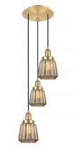  113F-3P-SG-G146 - Chatham - 3 Light - 14 inch - Satin Gold - Cord hung - Multi Pendant