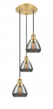  113F-3P-SG-G173 - Fulton - 3 Light - 14 inch - Satin Gold - Cord hung - Multi Pendant