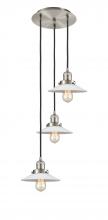  113F-3P-SN-G1 - Halophane - 3 Light - 16 inch - Brushed Satin Nickel - Cord hung - Multi Pendant