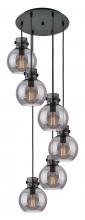  116-410-1PS-BK-G410-8SM - Newton Sphere - 6 Light - 19 inch - Matte Black - Cord hung - Multi Pendant