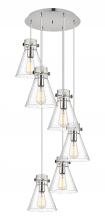  116-410-1PS-PN-G411-8SDY - Newton Cone - 6 Light - 19 inch - Polished Nickel - Multi Pendant