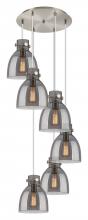  116-410-1PS-SN-G412-8SM - Newton Bell - 6 Light - 19 inch - Brushed Satin Nickel - Multi Pendant