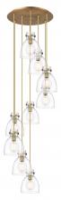  119-410-1PS-BB-G412-8CL - Newton Bell - 9 Light - 22 inch - Brushed Brass - Multi Pendant