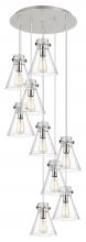  119-410-1PS-PN-G411-8SDY - Newton Cone - 9 Light - 22 inch - Polished Nickel - Multi Pendant