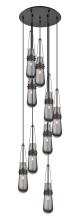  119-452-1P-BK-G452-4SM - Milan - 9 Light - 19 inch - Matte Black - Multi Pendant