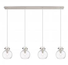  124-410-1PS-PN-G410-8CL - Newton Sphere - 4 Light - 52 inch - Polished Nickel - Cord hung - Linear Pendant