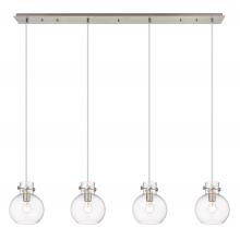  124-410-1PS-SN-G410-8CL - Newton Sphere - 4 Light - 52 inch - Brushed Satin Nickel - Linear Pendant