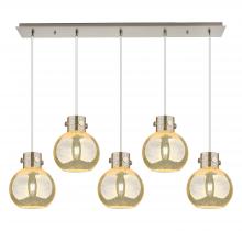 Innovations Lighting 125-410-1PS-SN-G410-8ME - Newton Sphere - 5 Light - 40 inch - Brushed Satin Nickel - Cord hung - Linear Pendant
