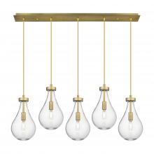 Innovations Lighting 125-451-1P-BB-G451-7CL - Owego - 5 Light - 37 inch - Brushed Brass - Linear Pendant