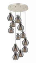  126-410-1PS-PN-G410-8SM - Newton Sphere - 12 Light - 27 inch - Polished Nickel - Cord hung - Multi Pendant