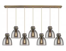  127-410-1PS-BB-G412-8SM - Newton Bell - 7 Light - 52 inch - Brushed Brass - Linear Pendant