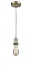  201C-AB-LED - Bare Bulb - 1 Light - 3 inch - Antique Brass - Cord hung - Mini Pendant