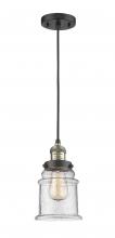  201C-BAB-G184-LED - Canton - 1 Light - 6 inch - Black Antique Brass - Cord hung - Mini Pendant