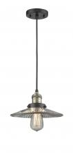  201C-BAB-G2-LED - Halophane - 1 Light - 9 inch - Black Antique Brass - Cord hung - Mini Pendant