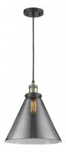  201C-BAB-G43-L - Cone - 1 Light - 12 inch - Black Antique Brass - Cord hung - Mini Pendant