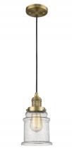  201C-BB-G184-LED - Canton - 1 Light - 6 inch - Brushed Brass - Cord hung - Mini Pendant