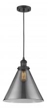  201C-BK-G43-L-LED - Cone - 1 Light - 12 inch - Matte Black - Cord hung - Mini Pendant