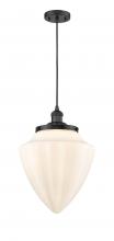  201C-BK-G661-12-LED - Bullet - 1 Light - 12 inch - Matte Black - Cord hung - Mini Pendant