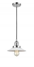  201C-PC-G1 - Halophane - 1 Light - 9 inch - Polished Chrome - Cord hung - Mini Pendant