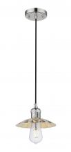  201C-PN-M17-PN - Scallop - 1 Light - 8 inch - Polished Nickel - Cord Hung - Mini Pendant