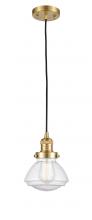  201C-SG-G324-LED - Olean - 1 Light - 7 inch - Satin Gold - Cord hung - Mini Pendant