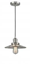  201C-SN-G2 - Halophane - 1 Light - 9 inch - Brushed Satin Nickel - Cord hung - Mini Pendant