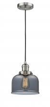  201C-SN-G73 - Bell - 1 Light - 8 inch - Brushed Satin Nickel - Cord hung - Mini Pendant