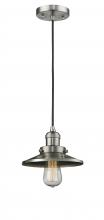  201C-SN-M2-LED - Railroad - 1 Light - 8 inch - Brushed Satin Nickel - Cord hung - Mini Pendant