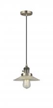  201CSW-AB-G2 - Halophane - 1 Light - 9 inch - Antique Brass - Cord hung - Mini Pendant