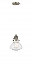  201CSW-AB-G322-LED - Olean - 1 Light - 7 inch - Antique Brass - Cord hung - Mini Pendant