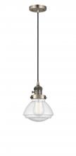  201CSW-AB-G324-LED - Olean - 1 Light - 7 inch - Antique Brass - Cord hung - Mini Pendant