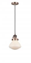  201CSW-AC-G321-LED - Olean - 1 Light - 7 inch - Antique Copper - Cord hung - Mini Pendant