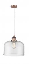 Innovations Lighting 201CSW-AC-G72-L - Bell - 1 Light - 12 inch - Antique Copper - Cord hung - Mini Pendant