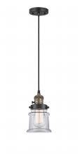  201CSW-BAB-G182S-LED - Canton - 1 Light - 5 inch - Black Antique Brass - Cord hung - Mini Pendant